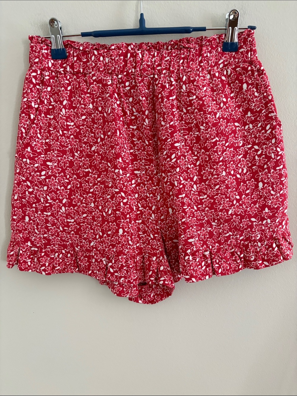 Copper Key Bright Red and White Floral Shorts